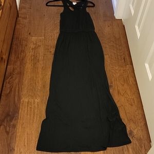 JCrew Black Maxi Racer back dress